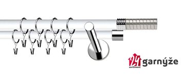 Kovové garnýže dvouřadé moderní 19 a 19mm - Extra OPTIMA nerezové, bílé