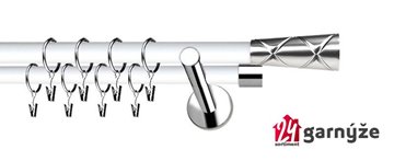 Kovové garnýže dvouřadé moderní 19 a 19mm - Extra PINO nerezové, bílé