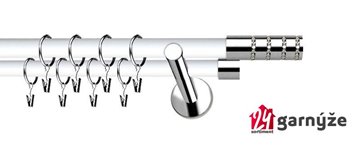 Kovové garnýže dvouřadé moderní 19 a 19mm - Extra ROSETTI CRYSTAL nerezové, bílé