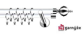 Kovové garnýže dvouřadé moderní 19 a 19mm - Extra ROXY nerezové, bílé