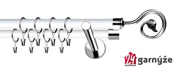 Kovové garnýže dvouřadé moderní 19 a 19mm - Extra SPIRÁLA nerezové, bílé