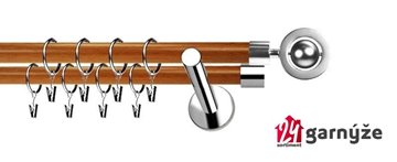 Kovové garnýže dvouřadé moderní 19 a 19mm - Extra ALPI nerezové, třešeň