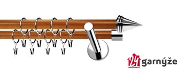 Kovové garnýže dvouřadé moderní 19 a 19mm - Extra KUŽEL nerezové, třešeň