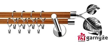 Kovové garnýže dvouřadé moderní 19 a 19mm - Extra LIST nerezové, třešeň