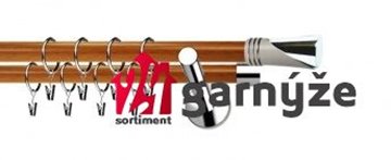 Kovové garnýže dvouřadé moderní 19 a 19mm - Extra LOCA nerezové, třešeň