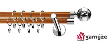 Kovové garnýže dvouřadé moderní 19 a 19mm - Extra PICO CRYSTALnerezové, třešeň