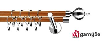 Kovové garnýže dvouřadé moderní 19 a 19mm - Extra ROXY nerezové, třešeň