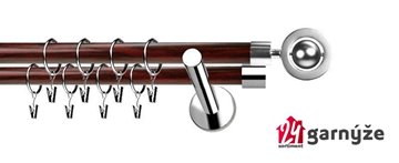 Kovové garnýže dvouřadé moderní 19 a 19mm - Extra ALPI nerezové, mahagon