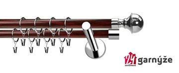 Kovové garnýže dvouřadé moderní 19 a 19mm - Extra BELLA nerezové, mahagon