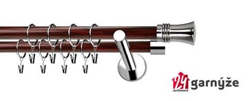 Kovové garnýže dvouřadé moderní 19 a 19mm - Extra CAPRI nerezové, mahagon