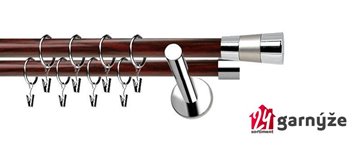 Kovové garnýže dvouřadé moderní 19 a 19mm - Extra DORIS nerezové, mahagon