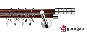 Kovové garnýže dvouřadé moderní 19 a 19mm - Extra GAO nerezové, mahagon