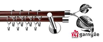 Kovové garnýže dvouřadé moderní 19 a 19mm - Extra LIST nerezové, mahagon