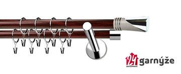 Kovové garnýže dvouřadé moderní 19 a 19mm - Extra LOCA nerezové, mahagon