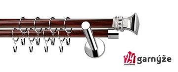 Kovové garnýže dvouřadé moderní 19 a 19mm - Extra ORTO nerezové, mahagon