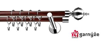 Kovové garnýže dvouřadé moderní 19 a 19mm - Extra ROXY nerezové, mahagon