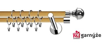 Kovové garnýže dvouřadé moderní 19 a 19mm - Extra BELLA nerezové, borovice