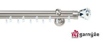 Kovové garnýže dvouřadé 19mm - ASPEN CLAREX CRYSTAL chromové