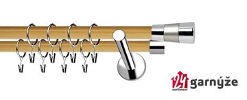 Kovové garnýže dvouřadé moderní 19 a 19mm - Extra DORIS nerezové, borovice