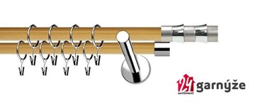 Kovové garnýže dvouřadé moderní 19 a 19mm - Extra FRESNO nerezové, borovice