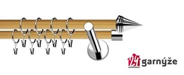 Kovové garnýže dvouřadé moderní 19 a 19mm - Extra KUŽEL nerezové, borovice