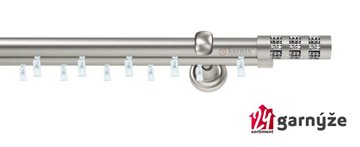 Kovové garnýže dvouřadé 19mm - ASPEN LUMINO CRYSTAL chromové