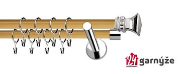 Kovové garnýže dvouřadé moderní 19 a 19mm - Extra ORTO nerezové, borovice