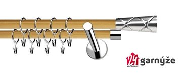 Kovové garnýže dvouřadé moderní 19 a 19mm - Extra PINO nerezové, borovice