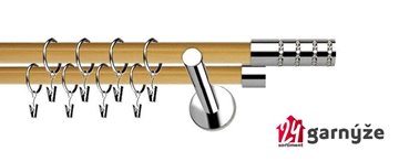 Kovové garnýže dvouřadé moderní 19 a 19mm - Extra ROSETTI CRYSTAL nerezové, borovice