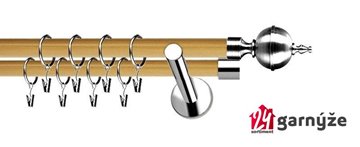 Kovové garnýže dvouřadé moderní 19 a 19mm - Extra ROXY nerezové, borovice