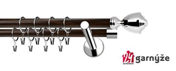 Kovové garnýže dvouřadé moderní 19 a 19mm - Extra AVANTI nerezové, wenge