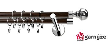Kovové garnýže dvouřadé moderní 19 a 19mm - Extra BELLA nerezové, wenge