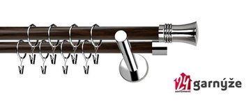 Kovové garnýže dvouřadé moderní 19 a 19mm - Extra CAPRI nerezové, wenge
