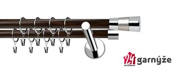 Kovové garnýže dvouřadé moderní 19 a 19mm - Extra DORIS nerezové, wenge