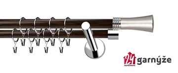 Kovové garnýže dvouřadé moderní 19 a 19mm - Extra FIONA nerezové, wenge