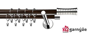 Kovové garnýže dvouřadé moderní 19 a 19mm - Extra GAO nerezové, wenge
