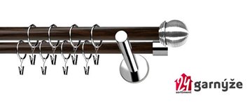 Kovové garnýže dvouřadé moderní 19 a 19mm - Extra KNOFLÍK nerezové, wenge