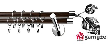 Kovové garnýže dvouřadé moderní 19 a 19mm - Extra LIST nerezové, wenge