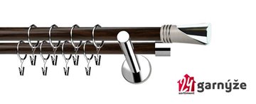 Kovové garnýže dvouřadé moderní 19 a 19mm - Extra LOCA nerezové, wenge