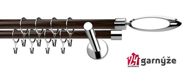 Kovové garnýže dvouřadé moderní 19 a 19mm - Extra MIRELLA nerezové, wenge