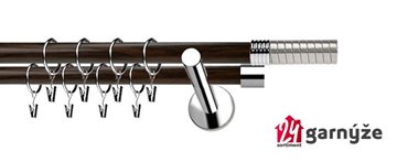 Kovové garnýže dvouřadé moderní 19 a 19mm - Extra OPTIMA nerezové, wenge