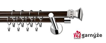 Kovové garnýže dvouřadé moderní 19 a 19mm - Extra ORTO nerezové, wenge