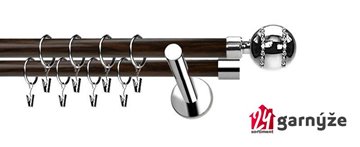 Kovové garnýže dvouřadé moderní 19 a 19mm - Extra PICO CRYSTAL nerezové, wenge