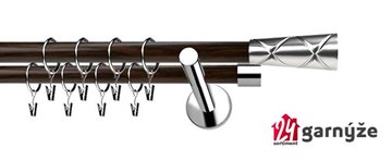 Kovové garnýže dvouřadé moderní 19 a 19mm - Extra PINO nerezové, wenge