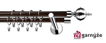 Kovové garnýže dvouřadé moderní 19 a 19mm - Extra ROXY nerezové, wenge