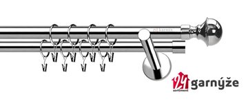 Kovové garnýže dvouřadé moderní 25 a 19mm - BELLA nerezové