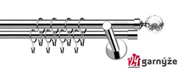 Kovové garnýže dvouřadé moderní 25 a 19mm - BELUNA CRYSTAL nerezové