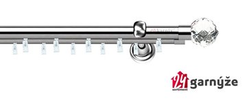 Kovové garnýže dvouřadé 19mm - ASPEN BELUNA CRYSTAL nerezové