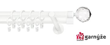 Kovové garnýže dvouřadé moderní 25 a 19mm - BELUNA CRYSTAL bílé