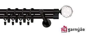 Kovové garnýže dvouřadé moderní 25 a 19mm - BELUNA CRYSTAL černé